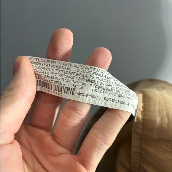 Zara Full Length Wide Leg Trouser Pants Taupe Tan Size Small - Picture 7 of 7